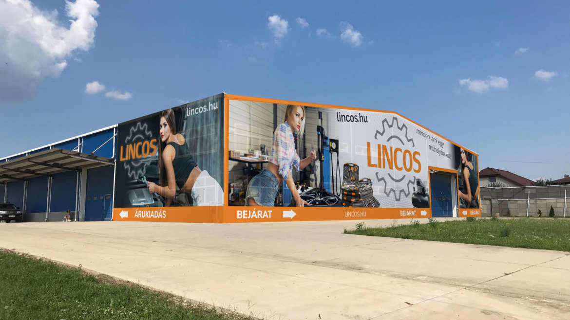 LINCOS épületháló nyomtatás és felhelyezés 2 hét alatt